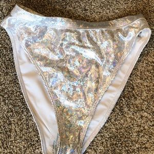 Holographic high waist booty shorts